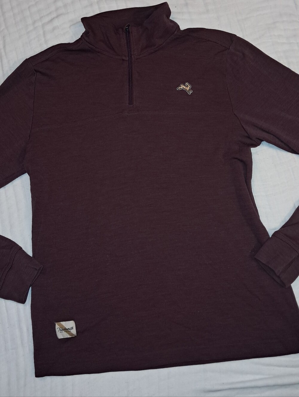 Tracksmith brand Mens size large Quarter Zip running top
